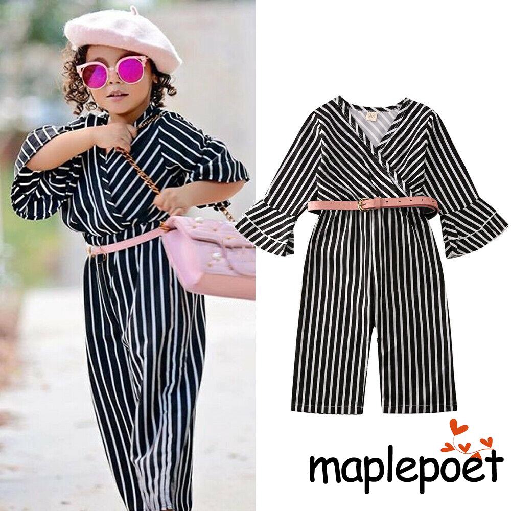 girls black and white jumpsuit