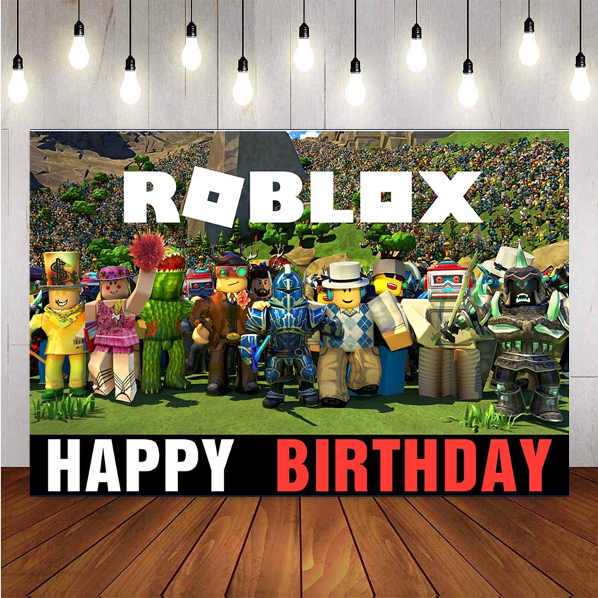 New Design Roblox Backdrops For Photo Studio Boys Game Theme Birthday Party Photography Backgrounds Custom Photocall Supplier Custom Name Photo Shopee Singapore - how to have a custom roblox theme