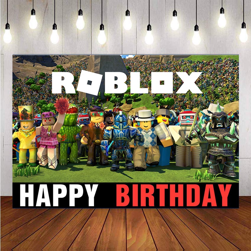 New Design Roblox Backdrops For Photo Studio Boys Game Theme Birthday Party Photography Backgrounds Custom Photocall Supplier Custom Name Photo Shopee Singapore - roblox theme backdrop