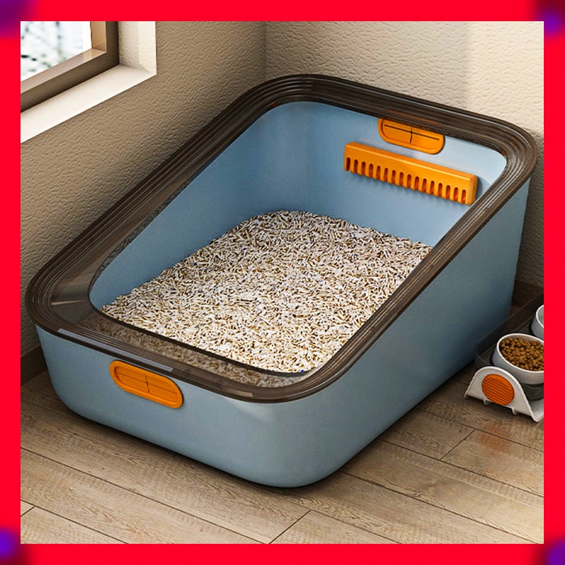 Large Extra Large SemiClosed Sandbox Cat Cat Litter Box High Edge Anti
