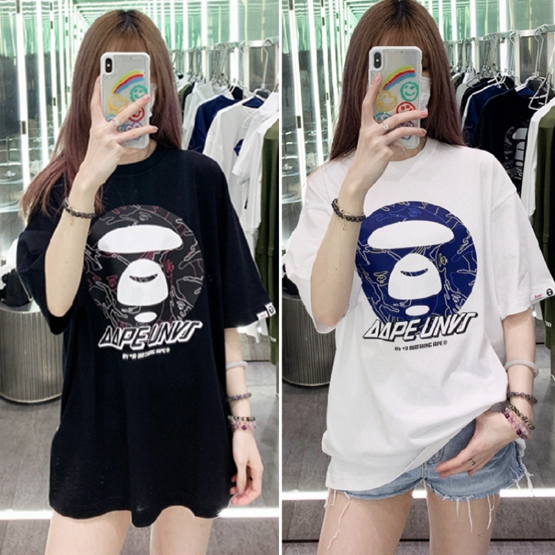 (Ready stock ) AAPE Classic Ape Print Cotton Casual Short Sleeve T ...