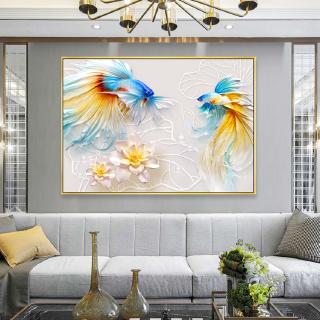 Lukisan Hiasan Minimalis Moden Lukisan Goldfish Lotus Lukisan Hiasan Minimalis Moden Lukisan Goldfish Lotus