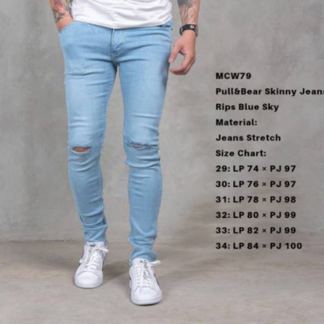 Darwinjkt Super Skinny Jeans Men Rips Blue 29 34 Shopee Singapore
