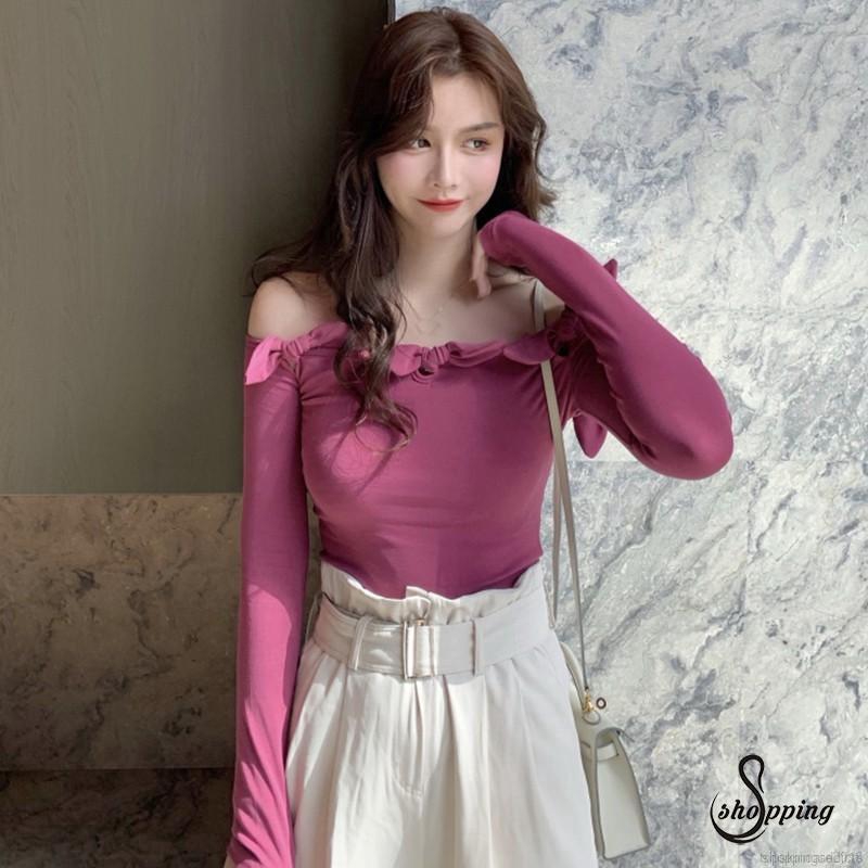 off the shoulder long sleeve top