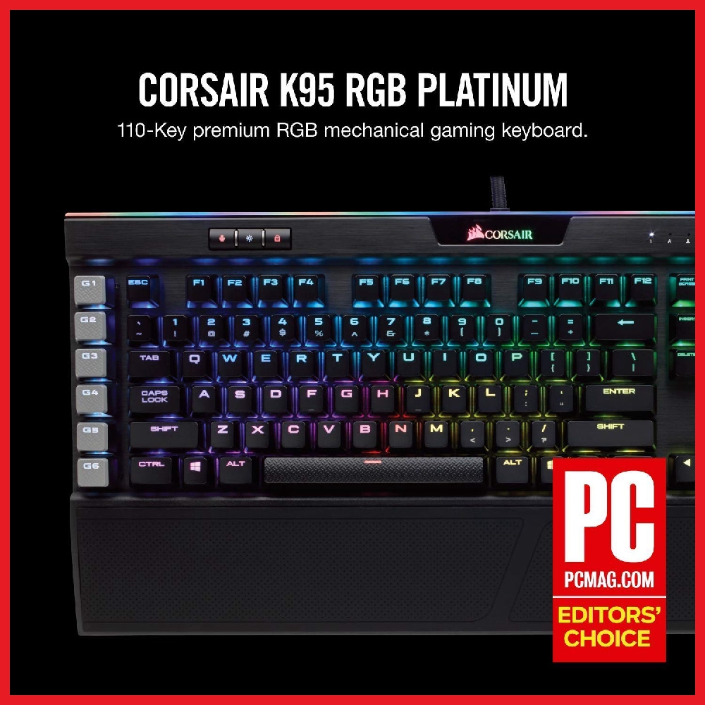 Corsair K95 Rgb Platinum Xt Mechanical Wired Gaming Keyboard Cherry Mx Speed Pbt Keycaps Ch Na Shopee Singapore