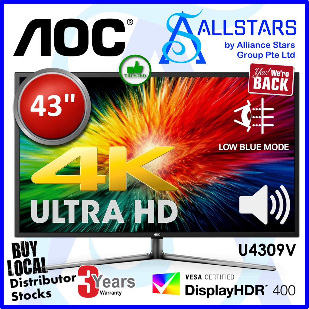 (ALLSTARS We are Back PROMO) AOC U4309V Flat Monitor (Warranty