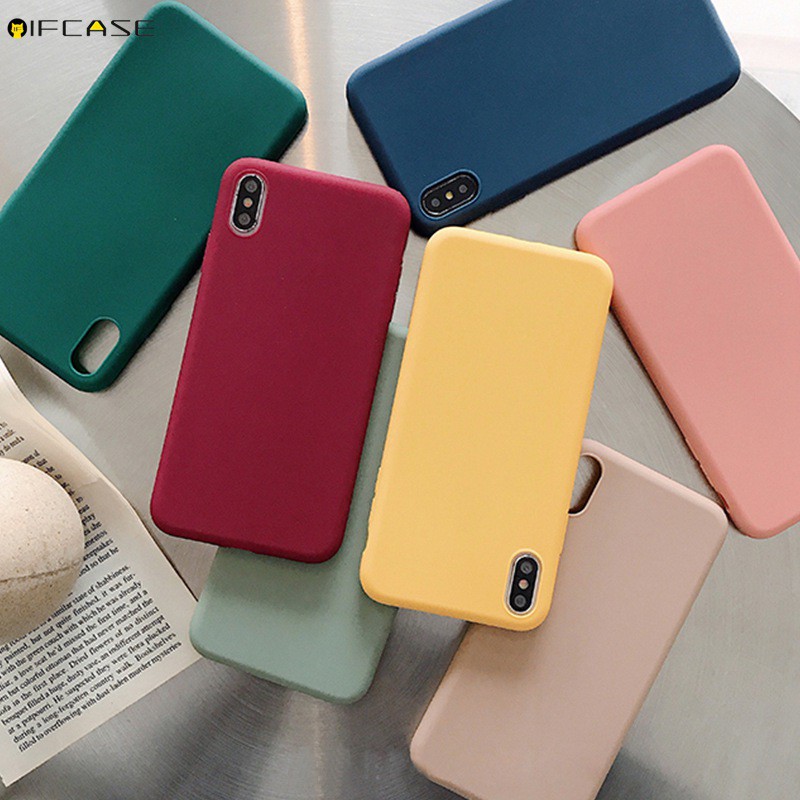 Samsung Galaxy S9 S9+ S8 S8+ Plus Phone Case Candy Color Colorful Plain Matte Simple Solid Color Soft TPU Case Cover