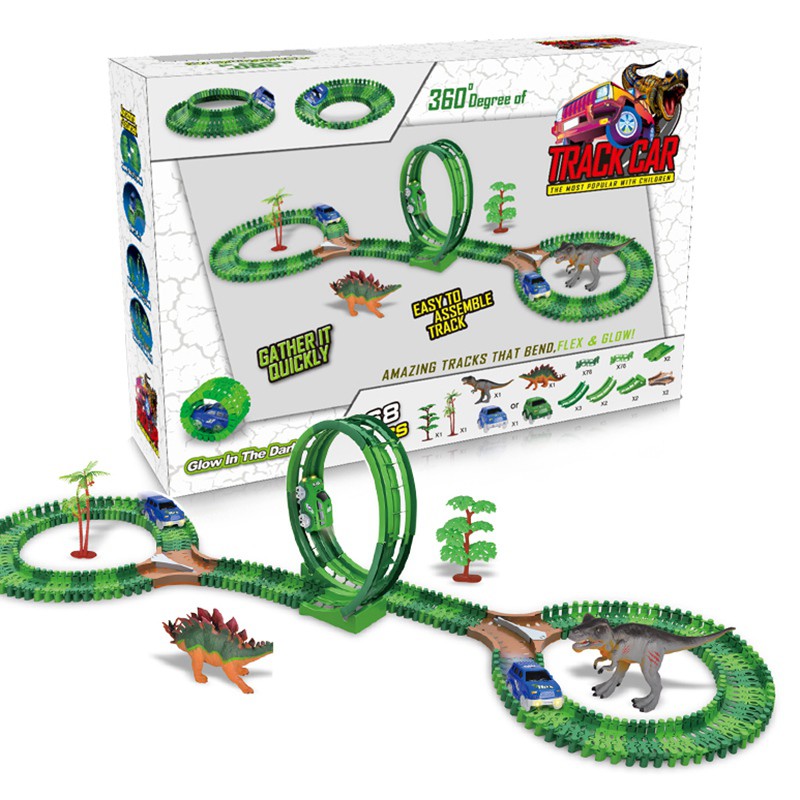 dinosaur car race track