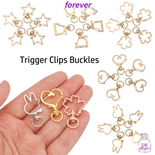 FOREVER 5pcs New Trigger Clips Buckles Jewelry Necklace Making Keychain Lobster Snap Hook Key Pendant Metal Bags Strap Buckles Key Ring DIY Lobster Clasp Hooks