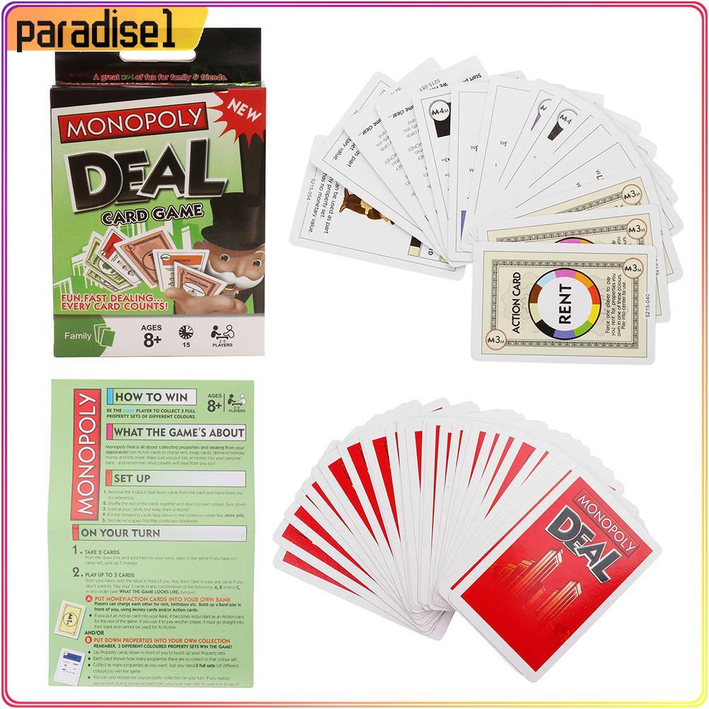 Paradise1 1 Box Monopoly Deal Card Game Playing Cards Adult Humanity Party  Night Club Supplies | Shopee Singapore