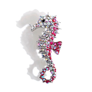 Image of thu nhỏ Fun Colored Diamond Seahorse Brooch Ladies Party Wedding Clothing Accessories Pin Badge Animal Brooch Gift #0