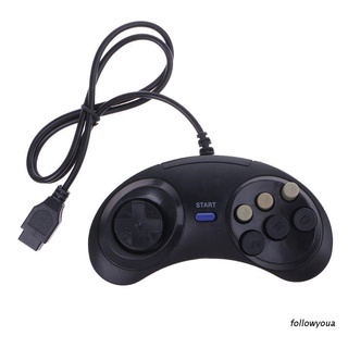 folღ 6 Button Wired Controller Pad Gamepad For Mega Drive Megadrive Sega MD Genesis