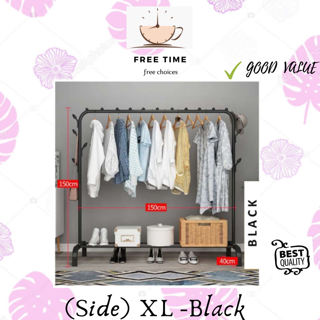 XL Size 3 in 1 RAK  BAJU  Clothes Rack Hanging Organizer 