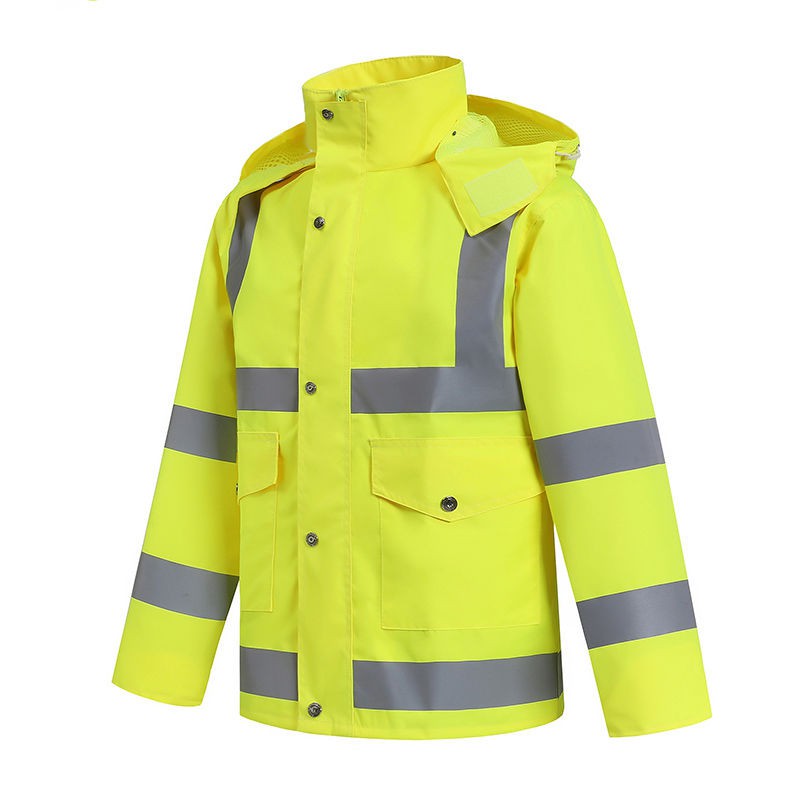 safety yellow rain gear