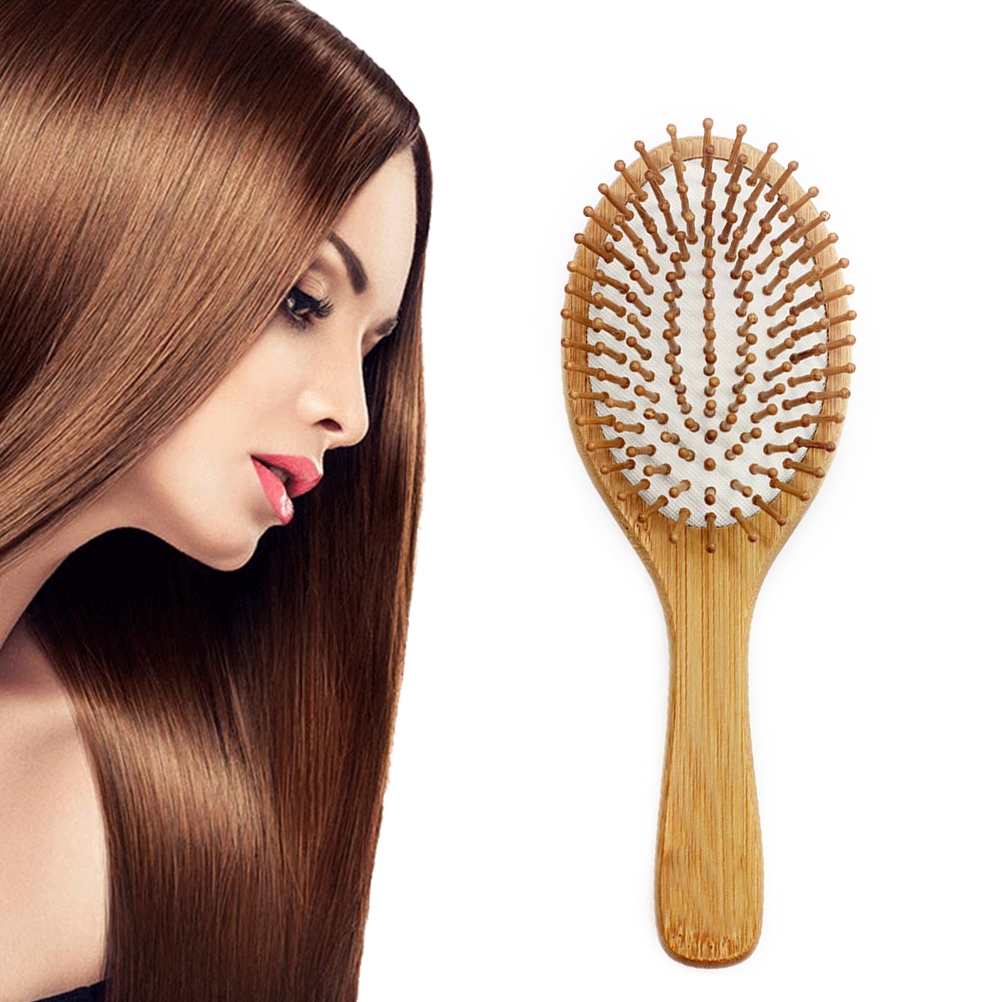 Organic Bamboo Hair Brush For Women Men Static Scalp Massage Comb