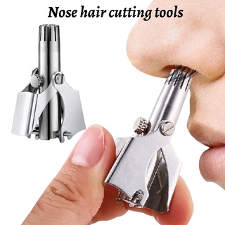 Portable Stainless Steel Manual Nose Hair Trimmer for Men Ear Hair Trimmer Hair Removal Clipper Cutting Washable