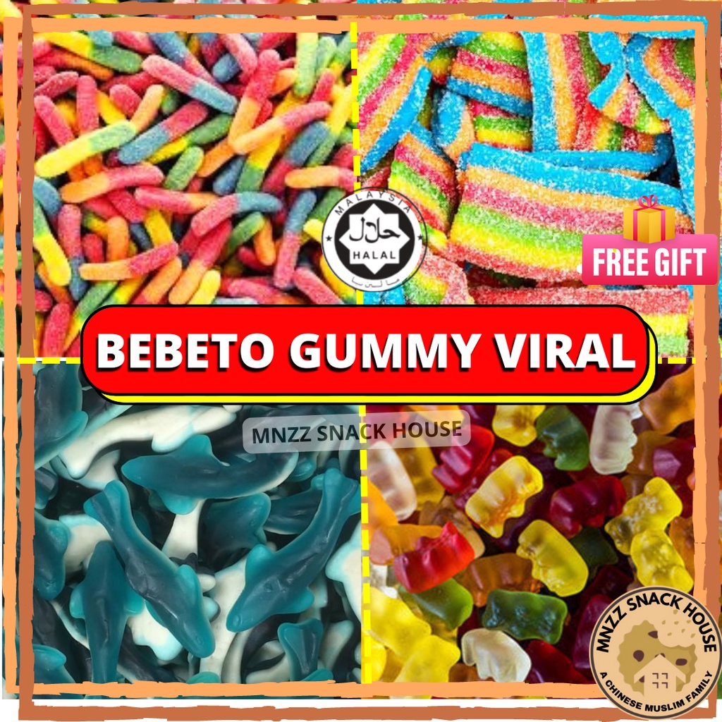 [free 1 candy] halal sour belt gummy candy haribo bebeto bear sweet