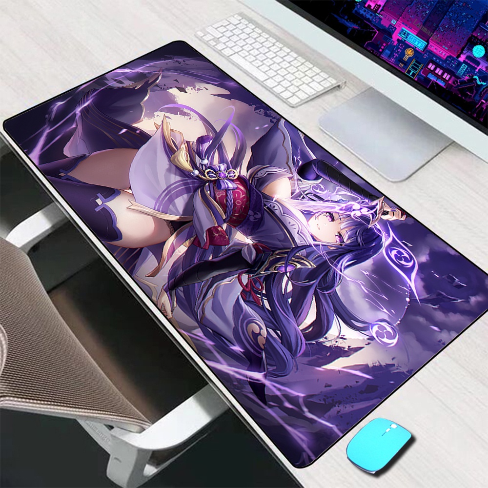 Genshin Impact Raiden Shogun Mouse Pad Large Gaming Accessories Mouse Mat Xxl Keyboard Mat Desk 1782