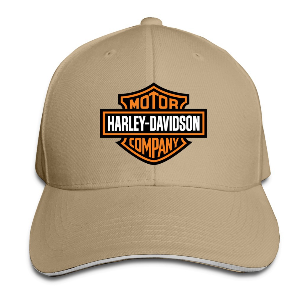 SunRuMo TopSeller Har-ley Davi-dson Logo Adjustable Peaked Baseball Caps Hats For Unisex White 