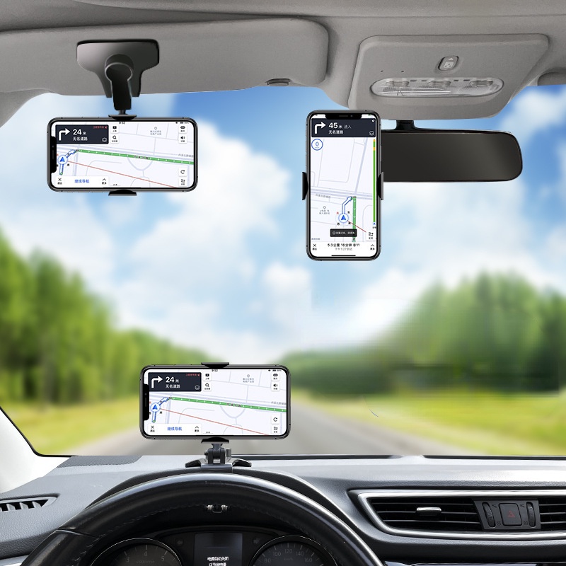 Navigation Bracket Center Console Car Mobile Phone Holder Dashboard Buckle Mechanical Self-Locking hud
