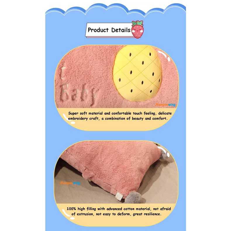 7 Patterns Cute Cartoon Fruit Body Long Pillow Bolster Pillowcase Cushion Plush Plushie Soft Toy Sleep Pillow Home Decor