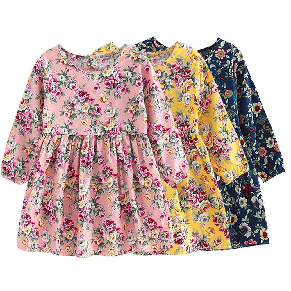 long sleeve floral summer dress