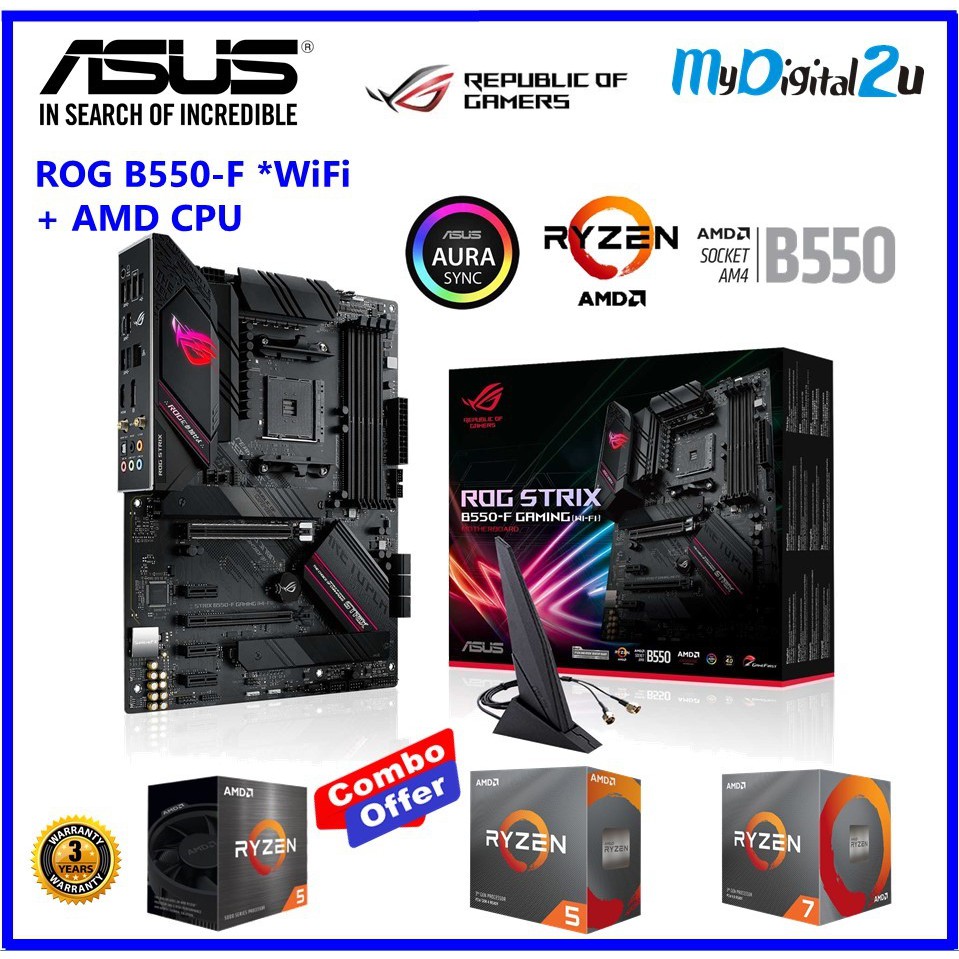 Asus Rog Strix B550 F Gaming Wi Fi Motherboard Amd Cpu Combo Offer Amd Ryzen 5 5600x R7 5800x R9 5900x Shopee Singapore