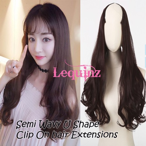 U Shape Semi Wavy Hair Extensions 60cm Chestnut Brown 4 33