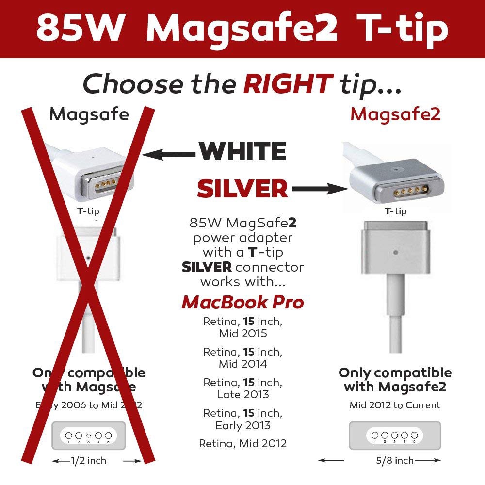 Macbook Pro Charger 85w Power Adapter Magsafe 2 T Style Connector Shopee Singapore