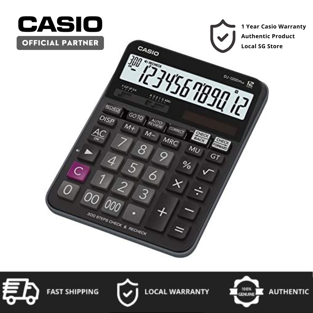 Casio DJ120D Plus Calculator with Sound Assist Recheck up to 300 Steps