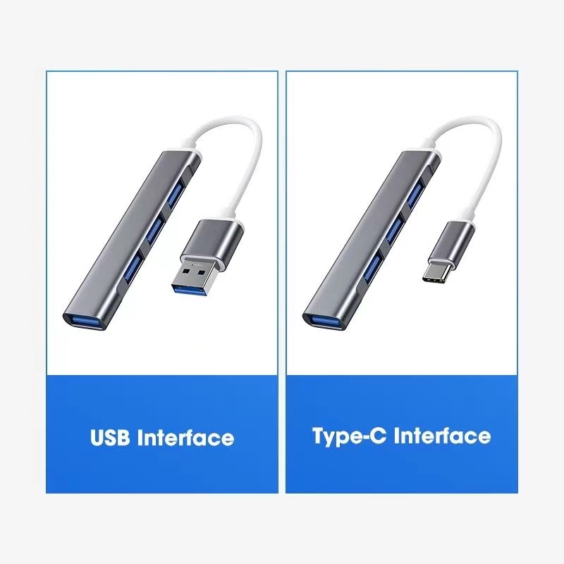 Type C To 4 Usb Hub Expander Ultra Thin Mini Portable 4 Port Usb 3 0