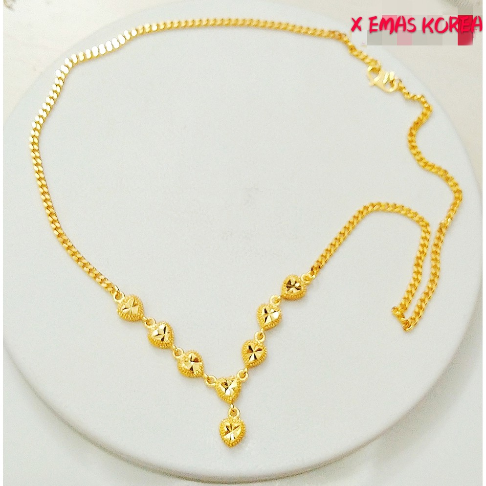 Shop Malaysia Free Cop 916 Rantai Leher 8 Biji Love Emas Bangkok Jewellery Necklace 8 Biji Love Golden Plated Shopee Singapore