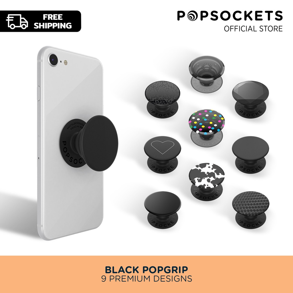 PopSockets Black PopGrip - The Premium Phone Grip | Shopee Singapore
