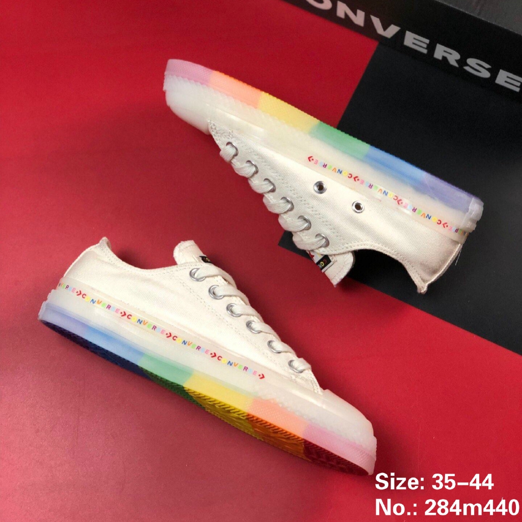 converse with rainbow soles