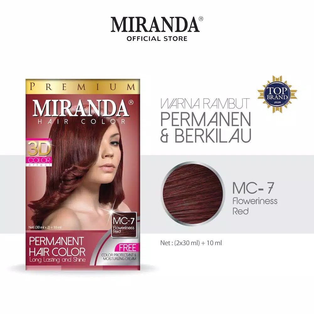 Miranda Hair Color Permanent Hair Paint Contents 30 Ml Shopee Singapore
