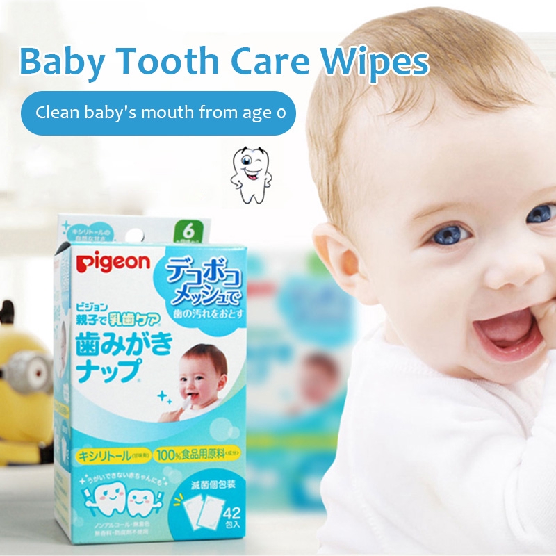 Pigeon 42pcs/Pack Baby Tooth Care Wipes infant Tooth Wipes ...