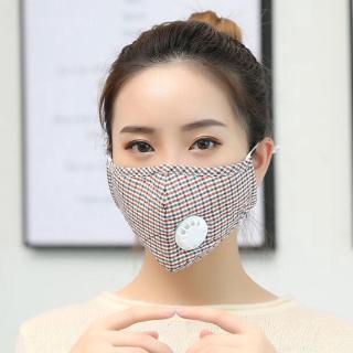 Image of Adult Cotton Anti-fog Dustproof Washable Resuable Adjustable Face Mask with Valve