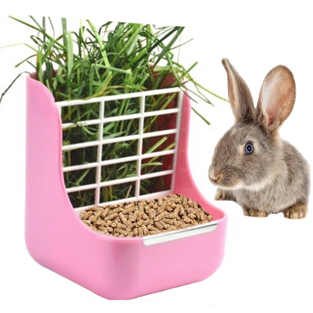 Rabbit Feeders Hay Food Bin Feeder Grass And Food Double Use