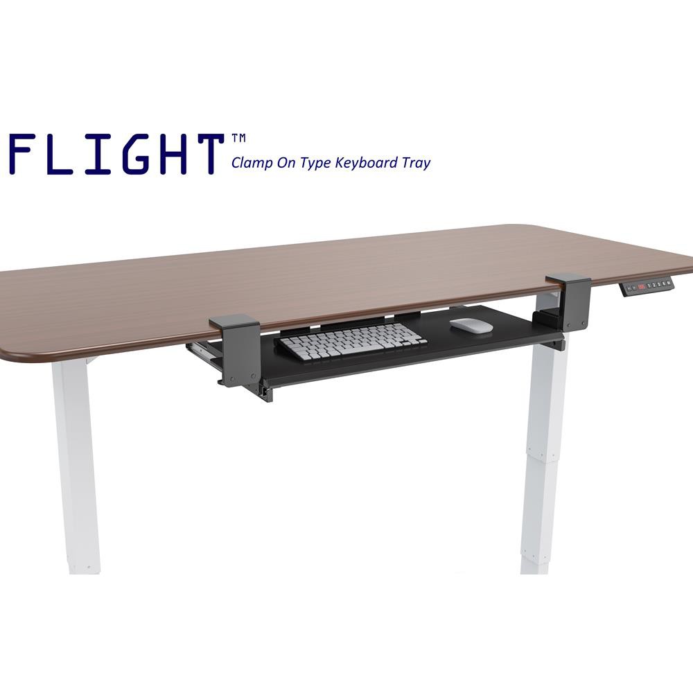 Flight™ Clamp On Keyboard Tray Keyboard Drawer No Drilling Required Aluminum And Steel Structure