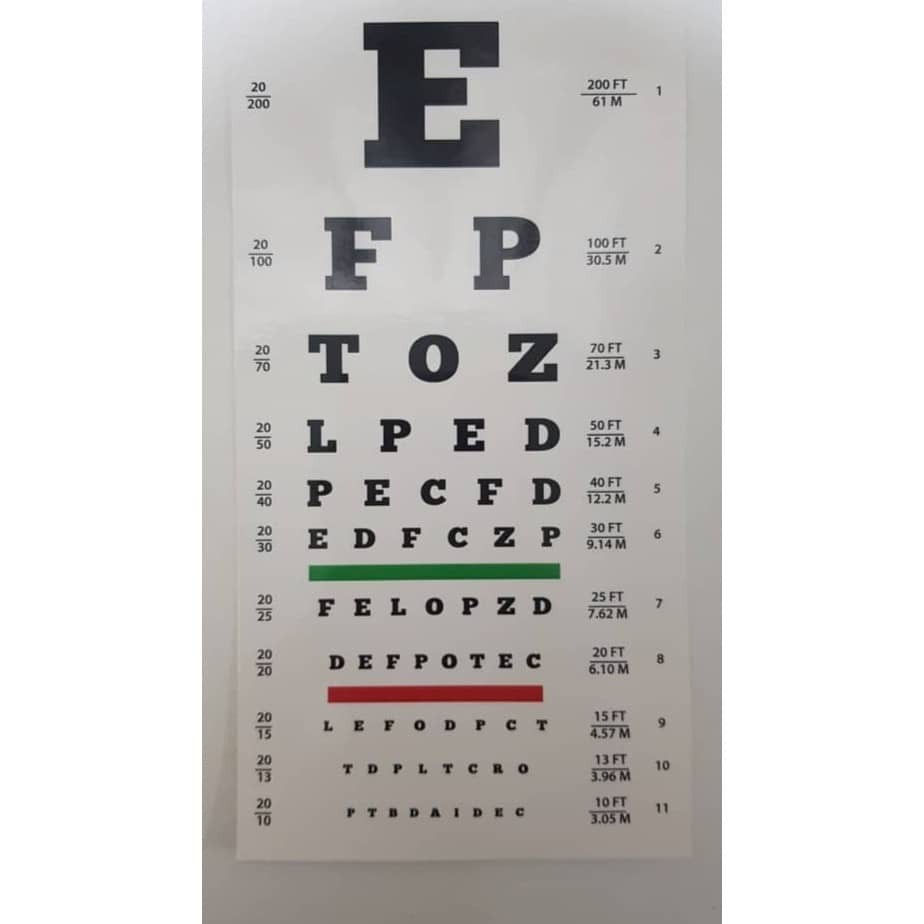 Pocket Snellen Eye Chart Visual Acuity Eye Vision Test Chart | Shopee ...