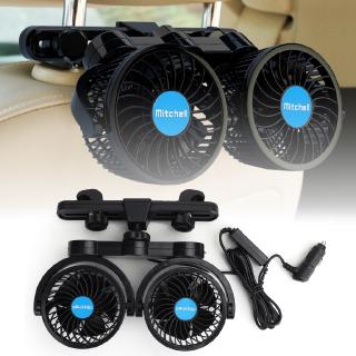 12V C 360° Dual Head Car Cooling Oscillating Back Seat Ventilation Air Fan