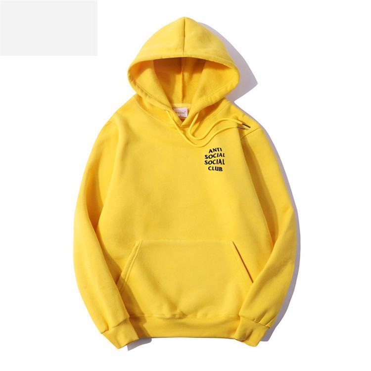 yellow anti social social club hoodie