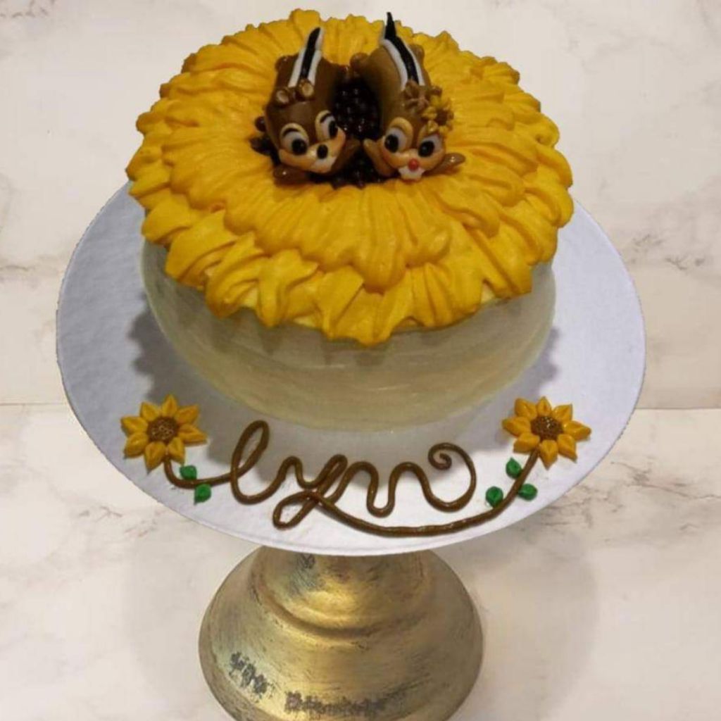 Customised Birthday Cake Chip Dale Sunflower Cake Shopee