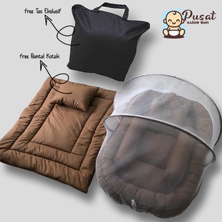 Baby NEST POLOS Mattress SET Mosquito Net+BEDCOVER FREE Pillow Box & Bag