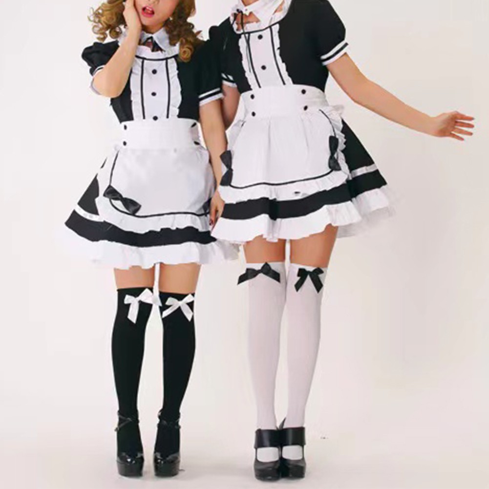 Pastoral Style French Housekeeper Maid Uniform Long Dress Costume