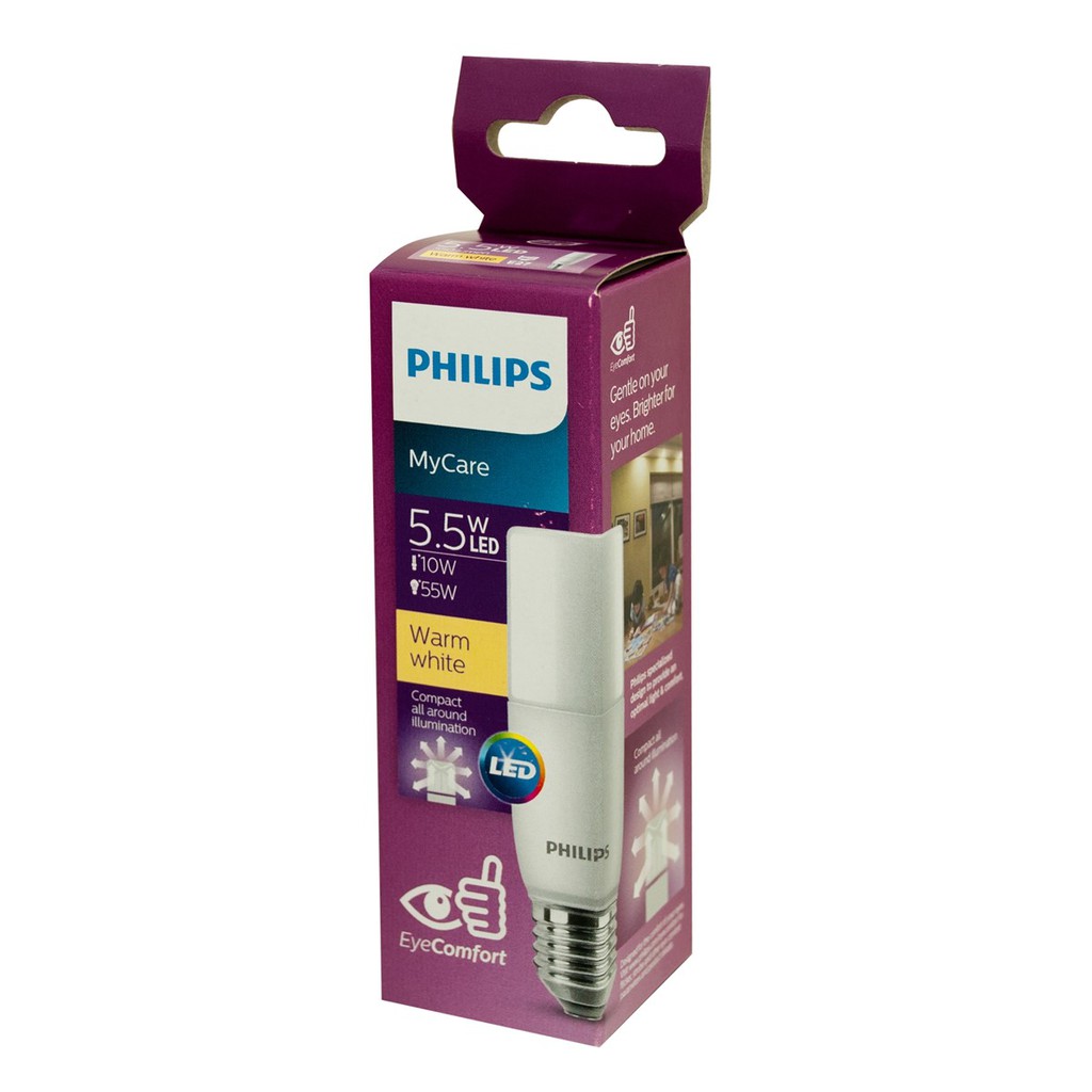 Many Rendezvous Amazing Philips LED Stick Bulb in 5.5W or 7.5W or 9.5W in E27base or 5.5W in E14  base | Shopee Singapore