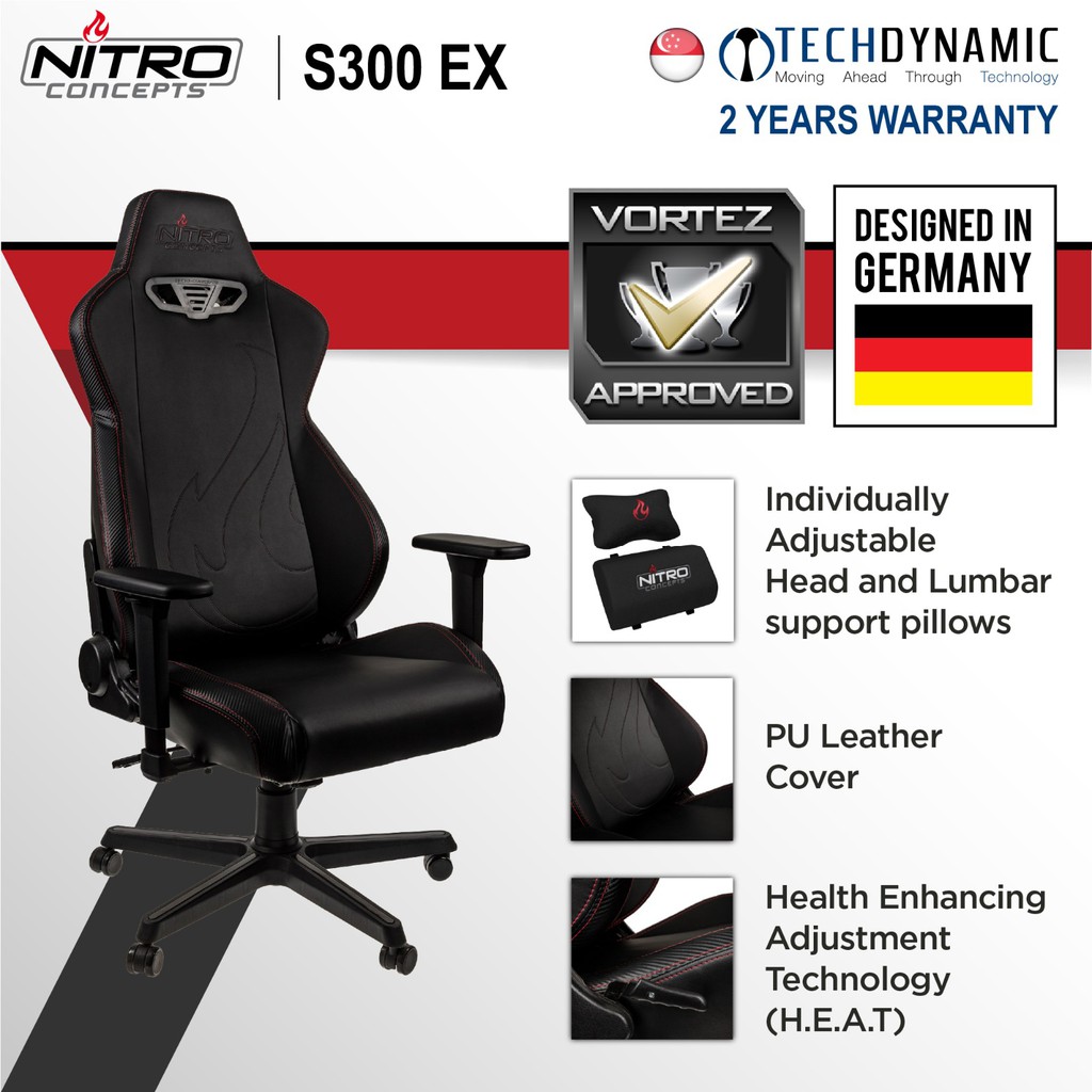 Nitro Concepts S300 Ex Gaming Chair Pu Leather Available In 4 Colors Shopee Singapore