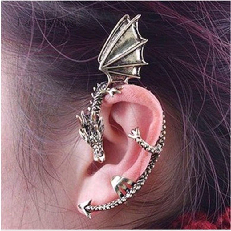 Retro Gothic Punk Dragon Ear Pierced Earrings Without Pierced Ears Figure Model Cosplay Shopee Singapore