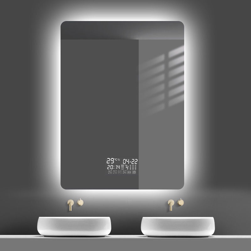 Smart Mirror led with light touch screen anti fog toilet square mirror