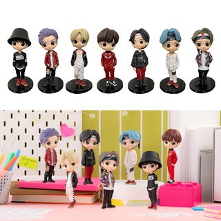 BTS TinyTAN Figure Bangtan Boys Groups BTS Anime Figurine Toy ARMY Gift Idol Doll PVC Model Kpop Merchandise